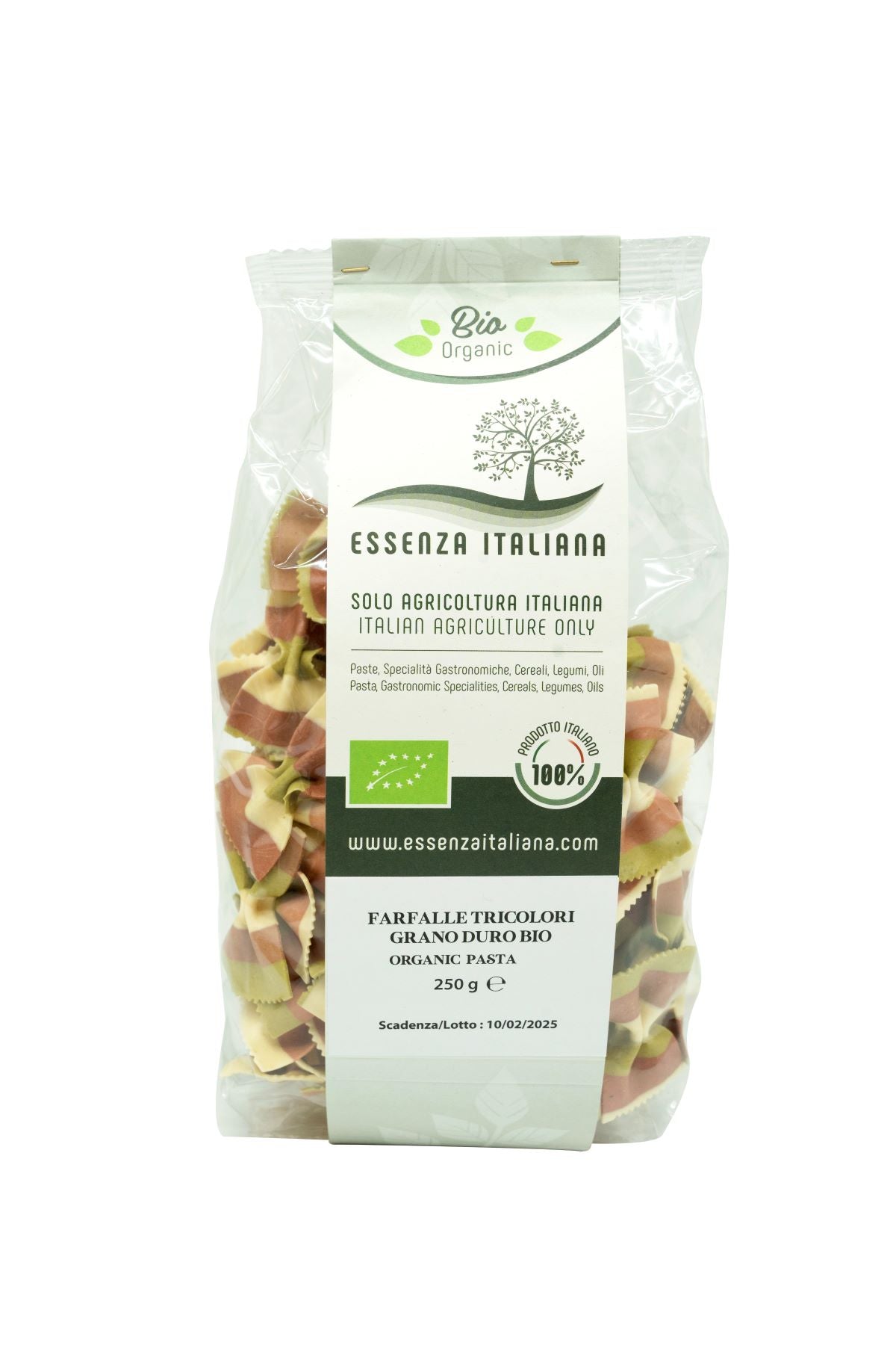 Farfalle Tricolori grano duro Bio 100% italiano 250g - Essenza Italiana