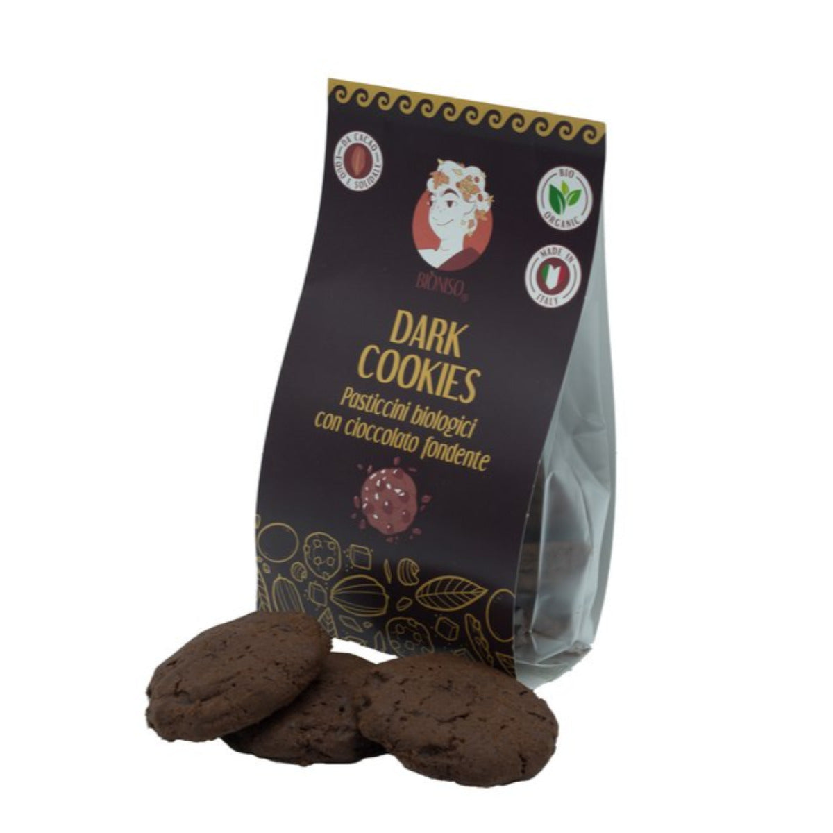 Dark Cookies Pasticcini Biologici con Cioccolato Fondente Equo Solidale 150 gr